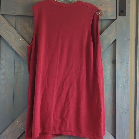 Joan Rivers Vestst women's XL cotton blend red pockets new - Picture 6 of 9